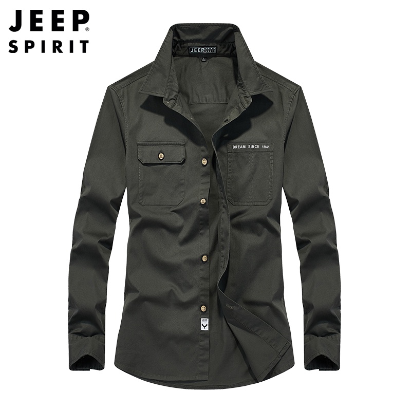 Áo Sơ Mi Nam Dài Tay Họa Tiết Jeep SPIRIT