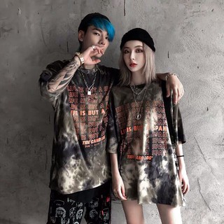 Áo thun loang màu in họa tiết unisex