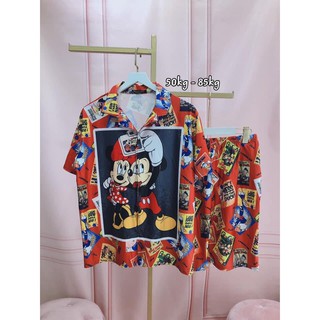 Đồ bộ bigsize pijama lửng họa tiết dễ thương
