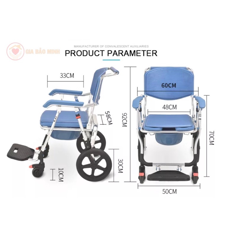 Xe lăn nhôm đa năng cho người già