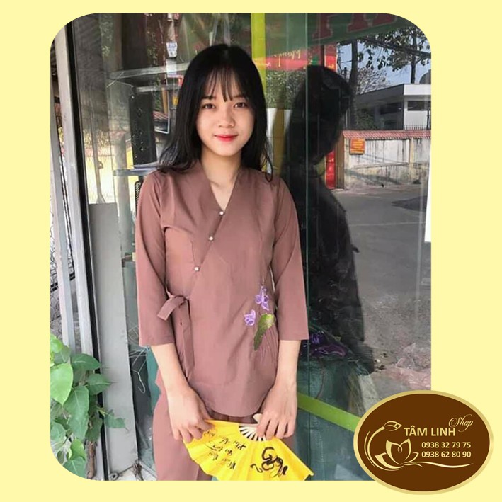 Đồ Lam Đi Chùa_Xéo Nơ Vẽ Hoa