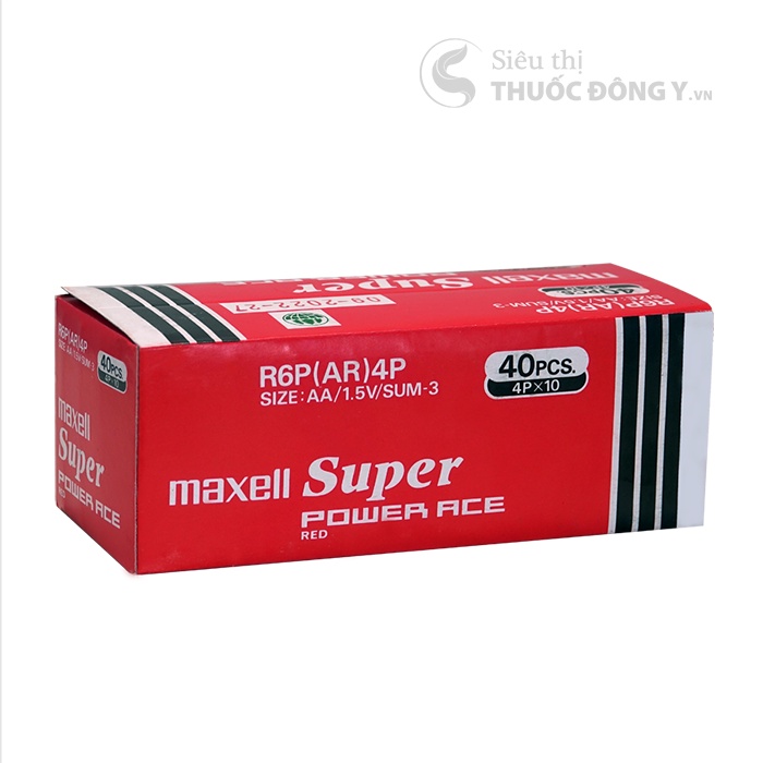 Vỉ 4 Viên Pin Tiểu AA Maxell Super 1.5V Cao Cấp (Đỏ)