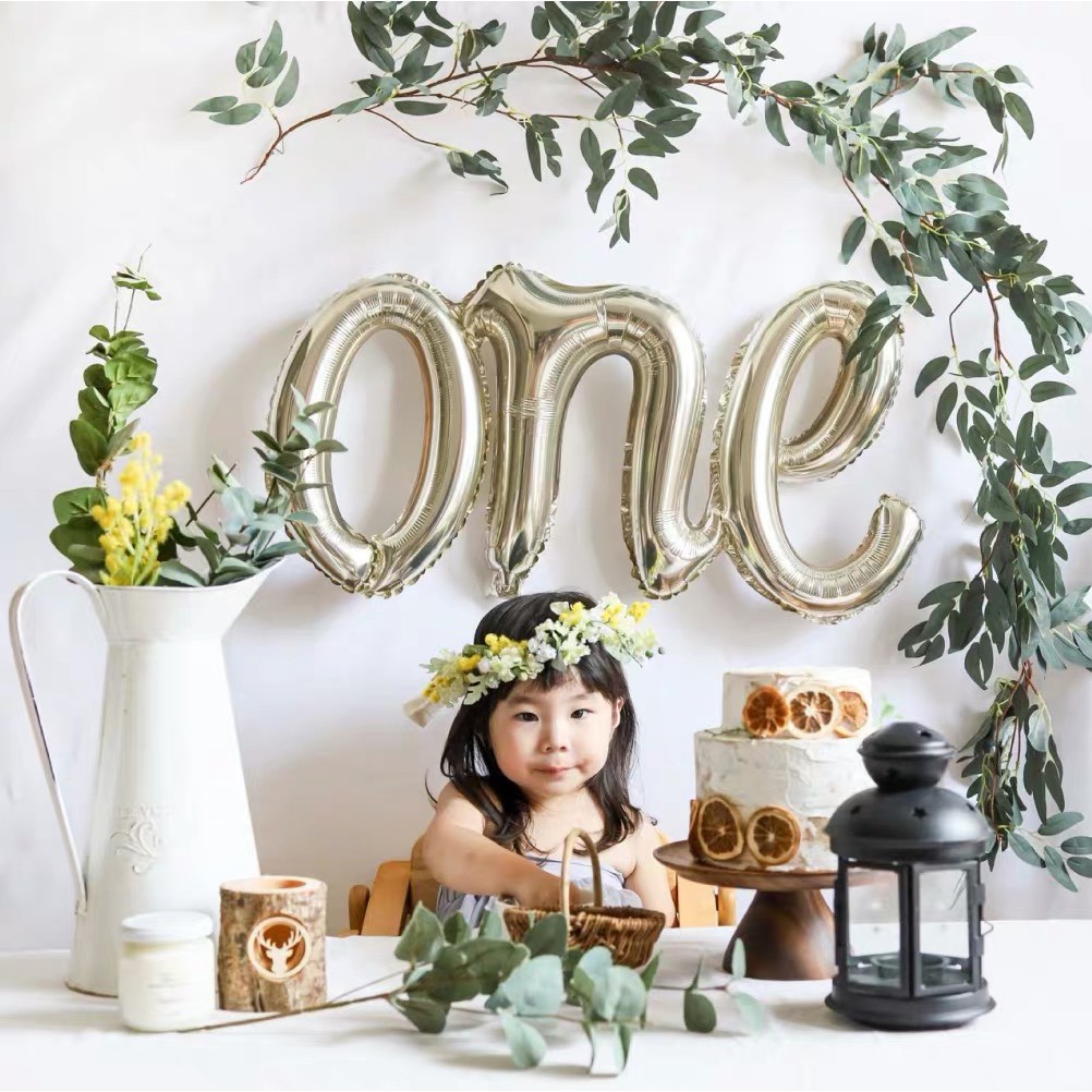 Bóng Chữ ONE Trang Trí Sinh Nhật, Thôi Nôi Xinh Xắn Size Lớn