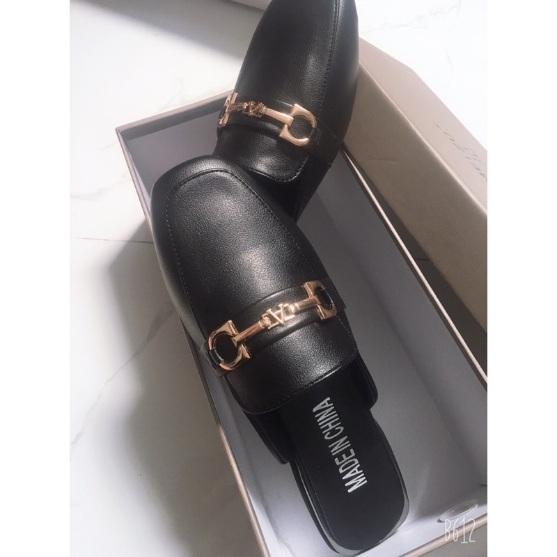 Sục nữ gót vuông da mềm khóa chữ BIG SIZE 35-43