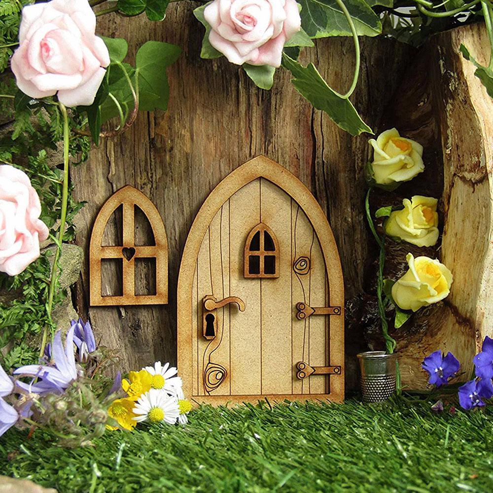 Mô Hình Cửa Elf Mini Phong Cách Vintage Dùng Trang Trí Tiểu Cảnh DIY