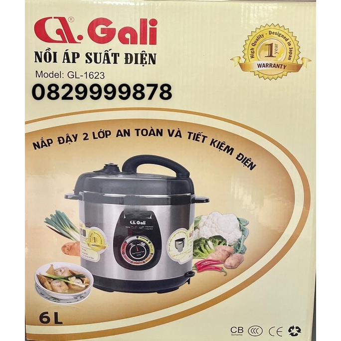 NỒI ÁP SUẤT ĐIỆN GALI 1623 ( 6 lít )