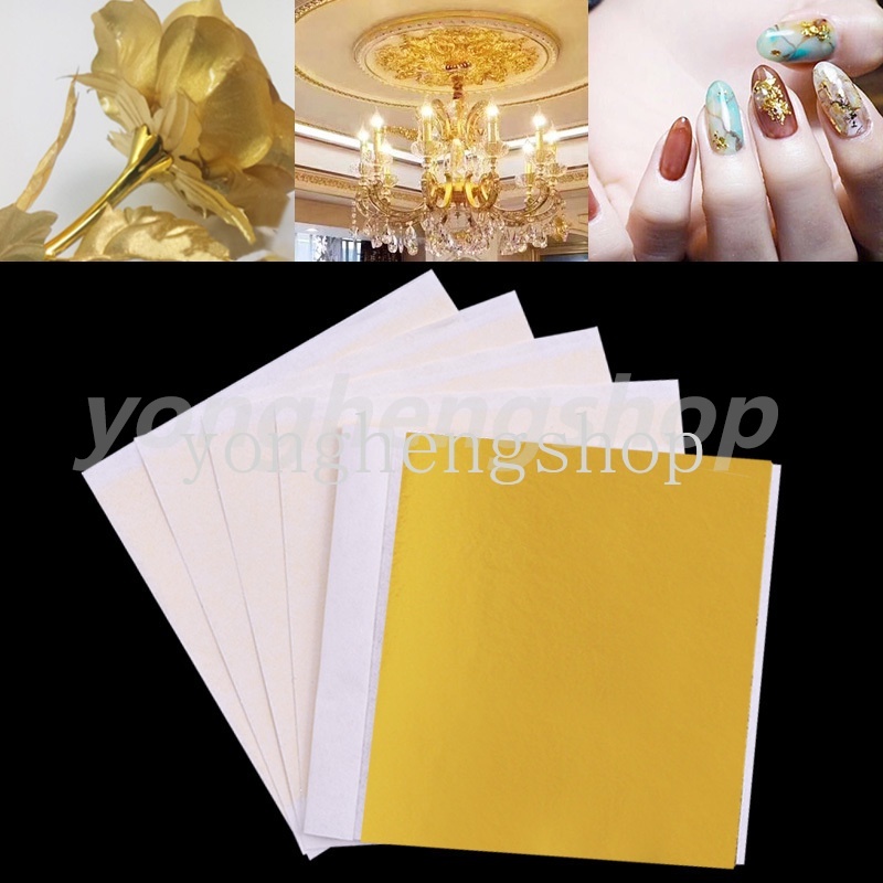 Set 100 Giấy Mạ Vàng/Bạc Chuyên Dụng Cho Trang Trí Nội Thất