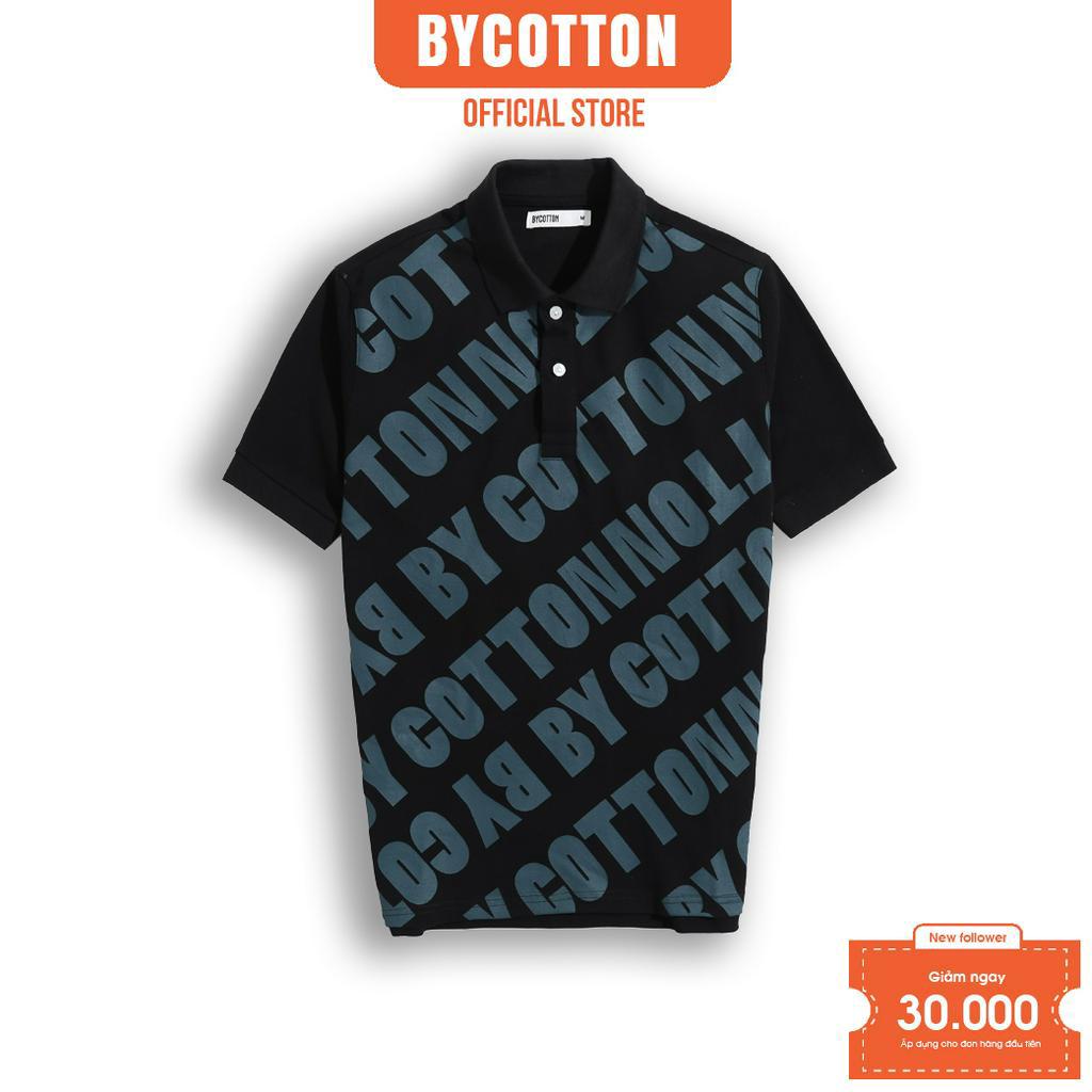 Áo Polo Nam Cao Cấp Có Cổ BY COTTON Đen In By Cotton