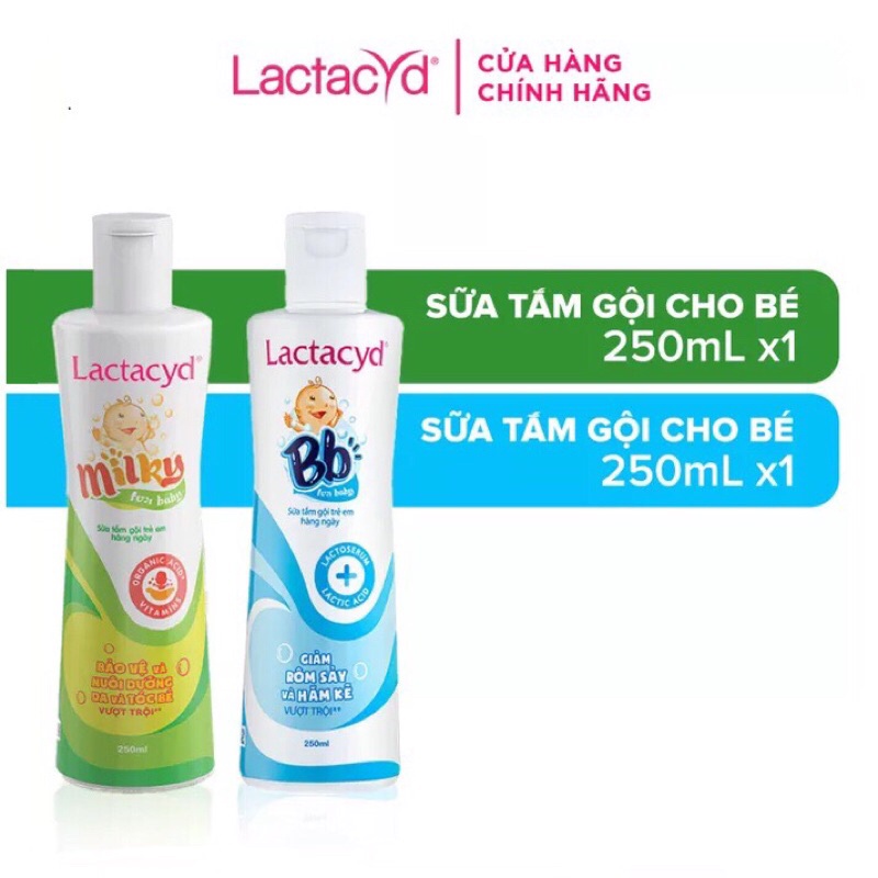 Bộ 2 chai sữa tắm Lactacyd Miky + BB 250ml