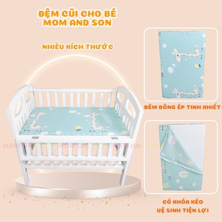 Đệm Cũi Trẻ Em MOM AND SON - Chất Liệu Bông Ép 100% - MỀM,MỊN VÀ THẤM ƯỚT MỒ HÔI - AN TOÀN CHO BÉ