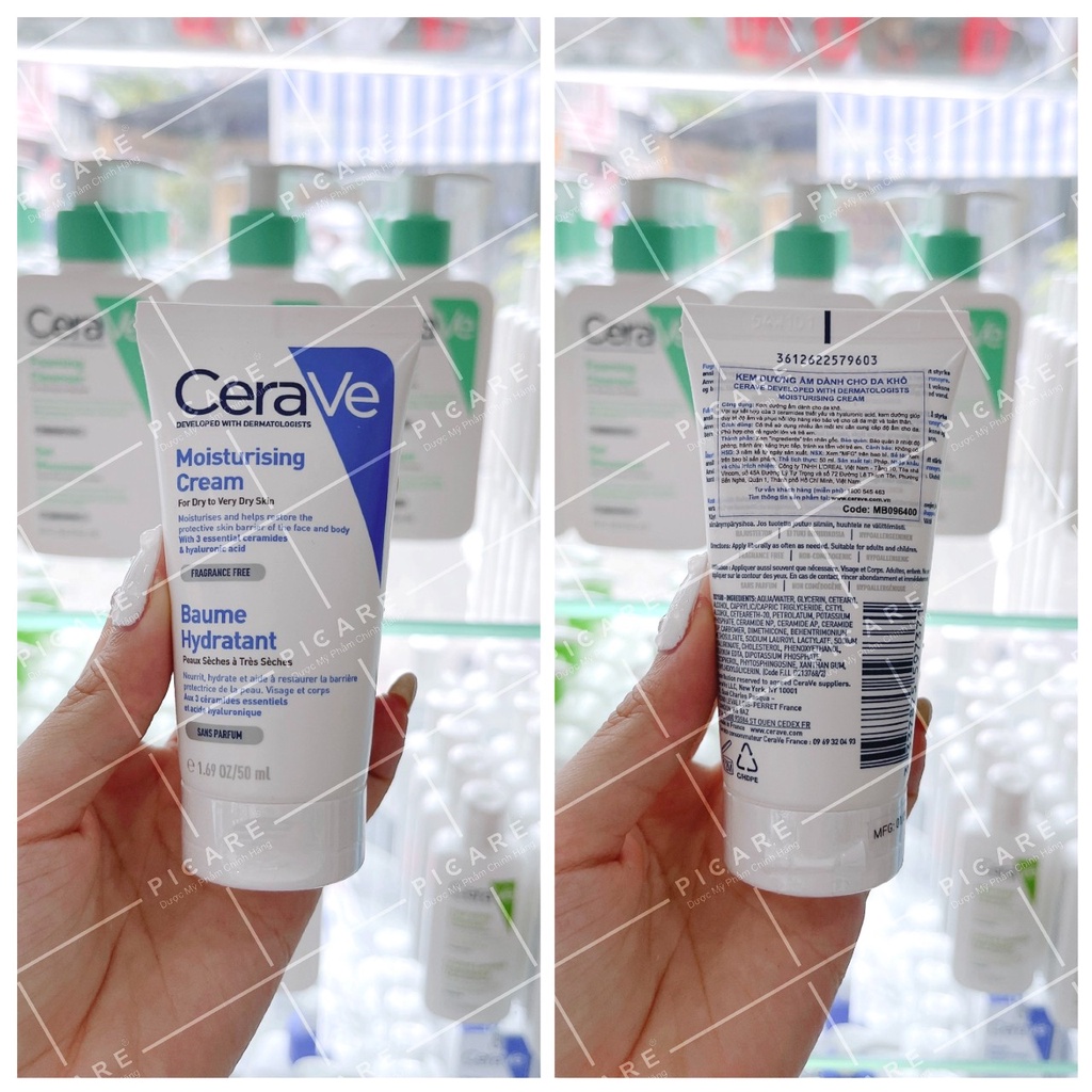 Kem dưỡng ẩm toàn thân cho da thường đến da khô CeraVe Moisturising Cream 50ml, 340g, 454g