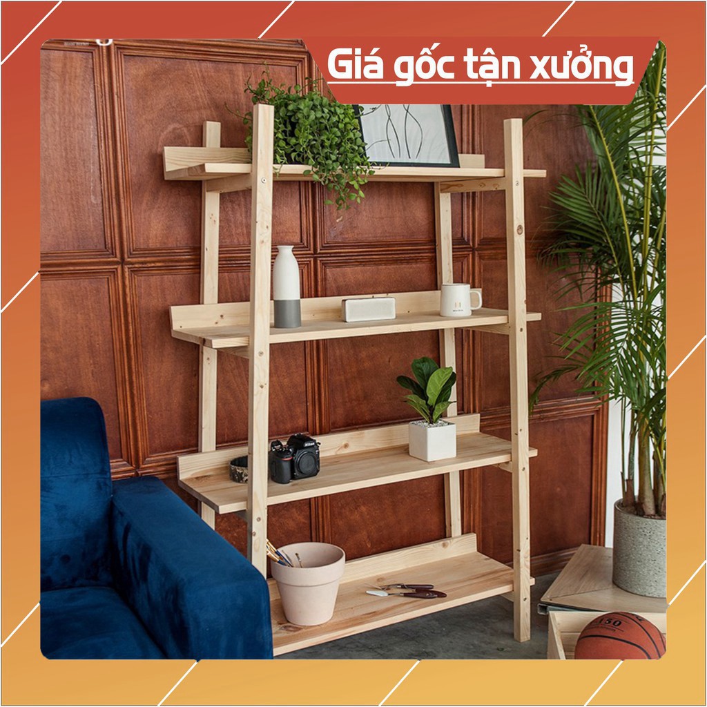 Kệ gỗ đựng cây cảnh/ Giá sách gỗ đứng hình thang/ Decor trang trí nhà cửa