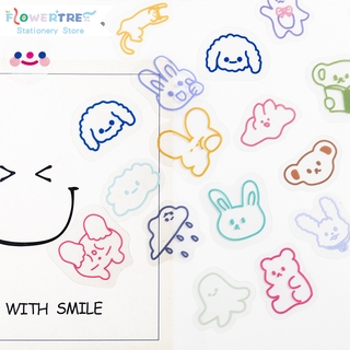 Flowertree Sticker Bộ 40 hình dán trang trí sổ hình hoạt hình