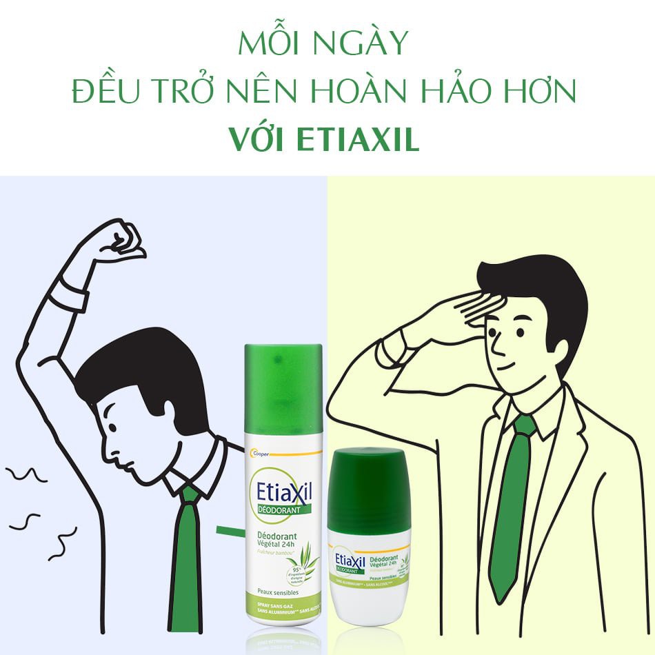 Xịt Khử Mùi Ngăn Mồ Hôi Chiết Xuất Nha Đam Etiaxil Deodorant Vegetal 24h Spray Sans Gaz 100ML - HAFA COSMETICS