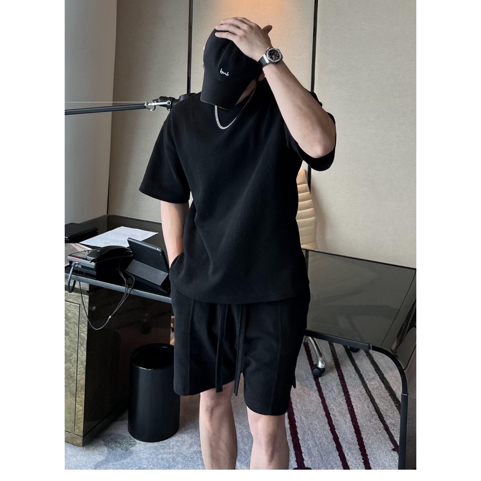 Bộ Phông Hè Đen Trơn BASSIC BOZIP Cao Cấp, Chất Bozip Dày Đẹp Thoáng Mát Sành Điệu