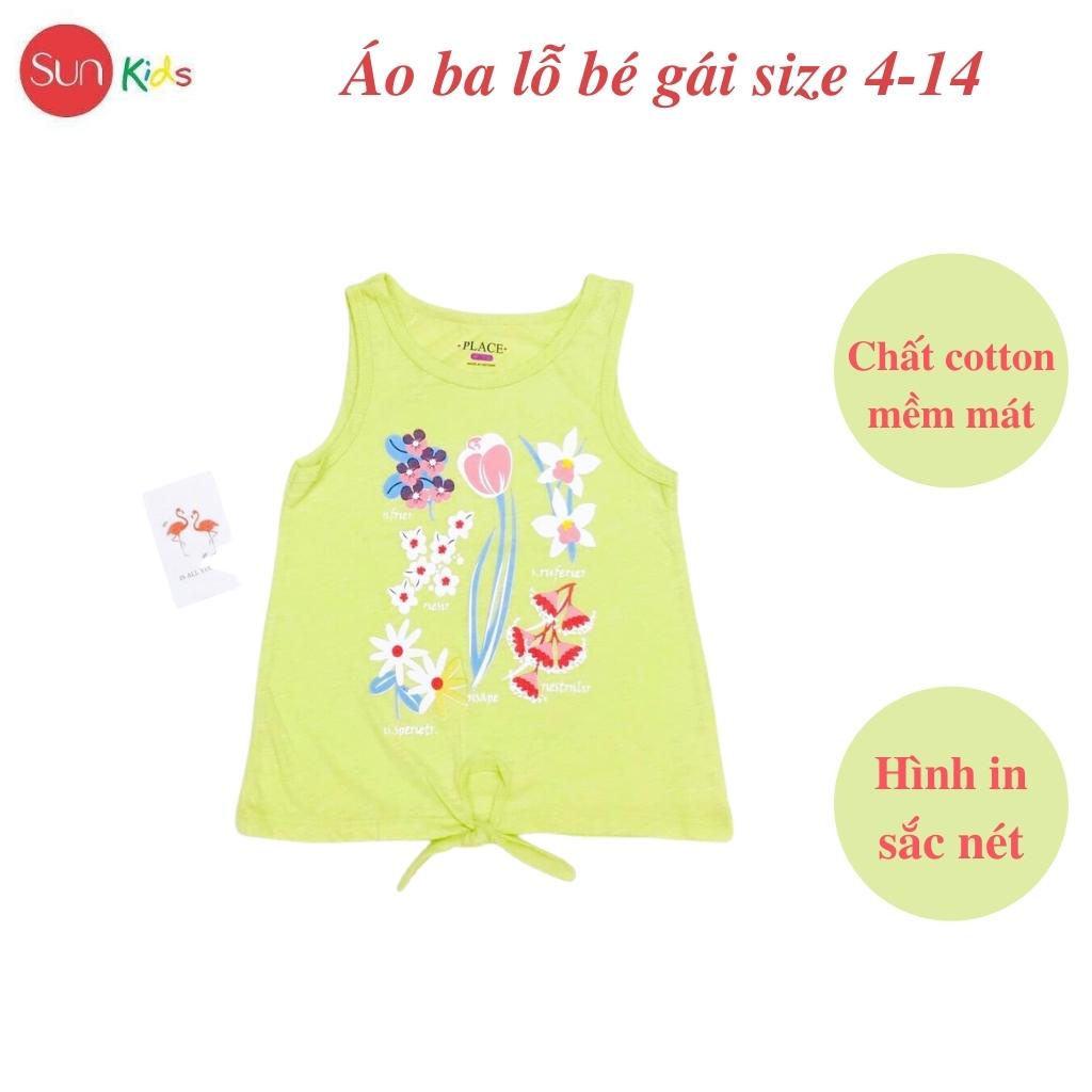 Áo thun cho bé gái, áo phông bé gái chất cotton mềm mát, size 4 - 14 tuổi - SUNKIDS