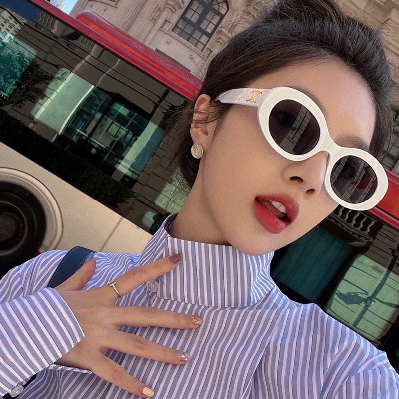 Kính Mát Hình Oval Thời Trang Harajuku