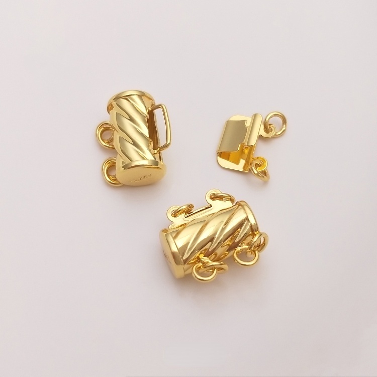 Khóa Ống Dài Mạ Vàng Hồng 18K Nhiều Khóa diy Làm Vòng Cổ