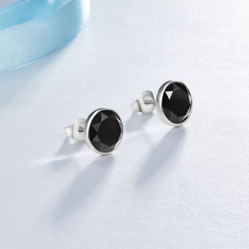 Set 10 Khuyên Tai Tròn Mặt Kính Cabochon Bằng Kim Loại DIY