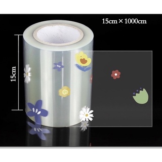 Quấn thành bánh Mica Hoa sắc màu - cao 15cm/20cm - cuộn dài 10m