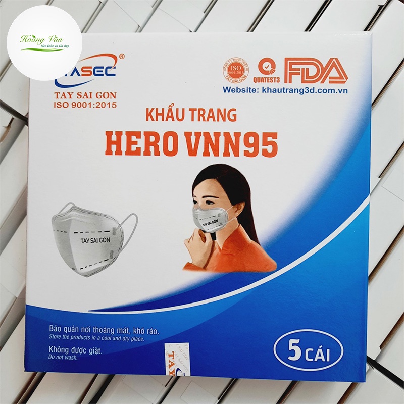 Khẩu trang y tế Hero VNN95 Tây Sài Gòn - Hộp 5 cái