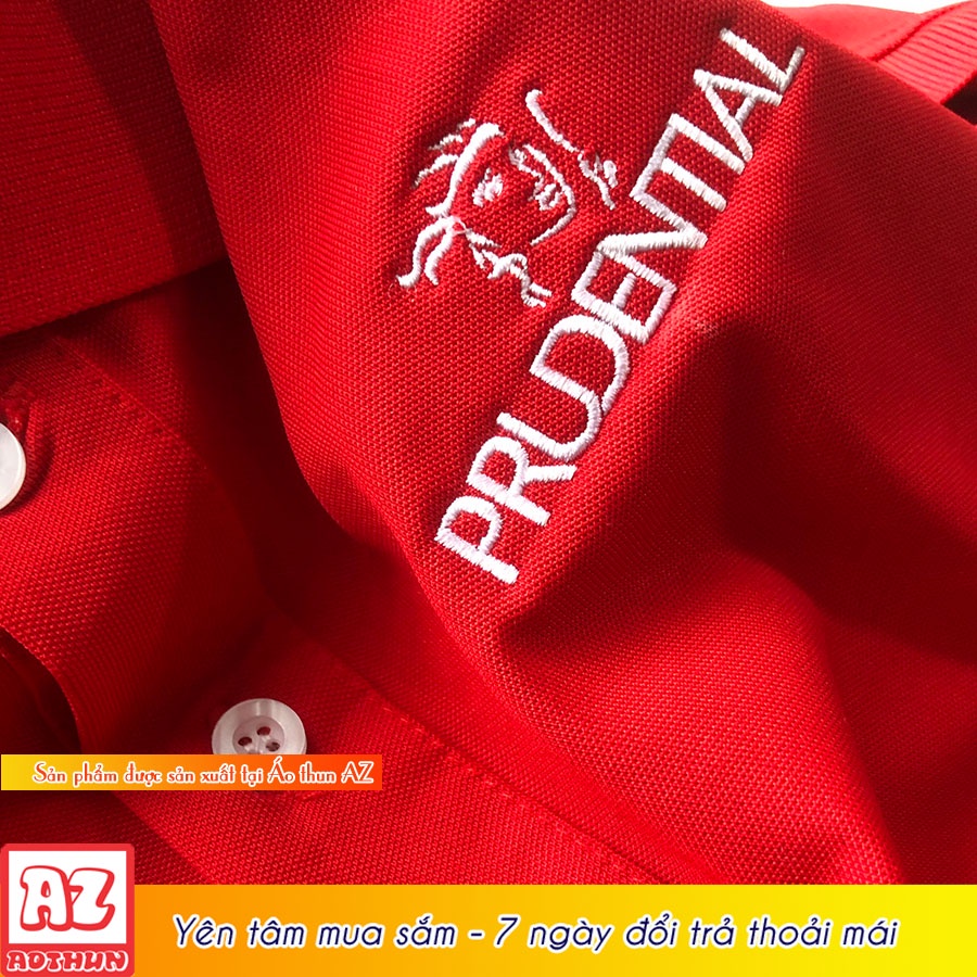 Áo thun đồng phục thêu logo Prudential - Vải cá sấu poly cao cấp AT23