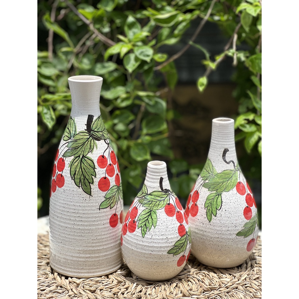 Bộ 3 bình hoa giọt nước - Set bình hoa decor trang trí