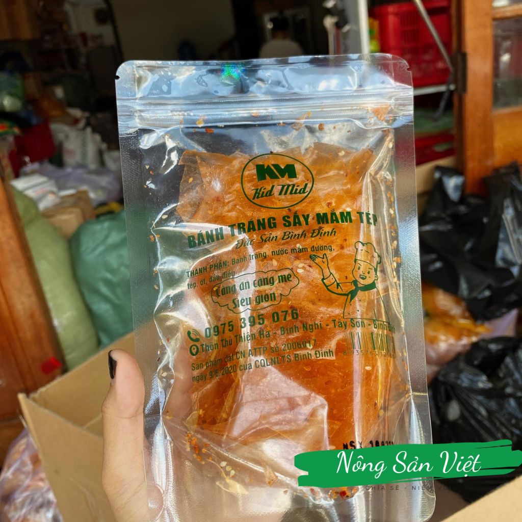 Bánh tráng sấy mắm tép đặc sản Bình Định bánh tráng mắm tép ngon giòn ăn là mê - 04100193