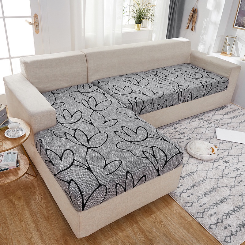 Vỏ Bọc Đệm Ghế Sofa 1 / 2 / 3 / 4 Chỗ Ngồi Hình Chữ L Màu Trơn Co Giãn Trang Trí Nội Thất Phòng Khách