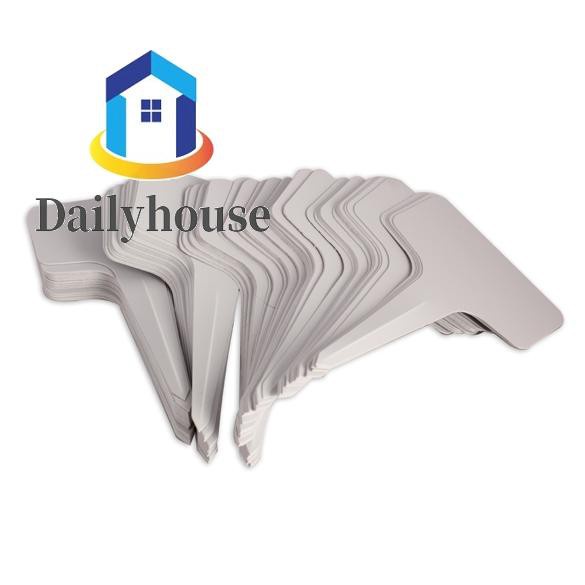 100pcs 6 x10cm Plastic Plant T-type Tags Markers Nursery Garden Labels Gray