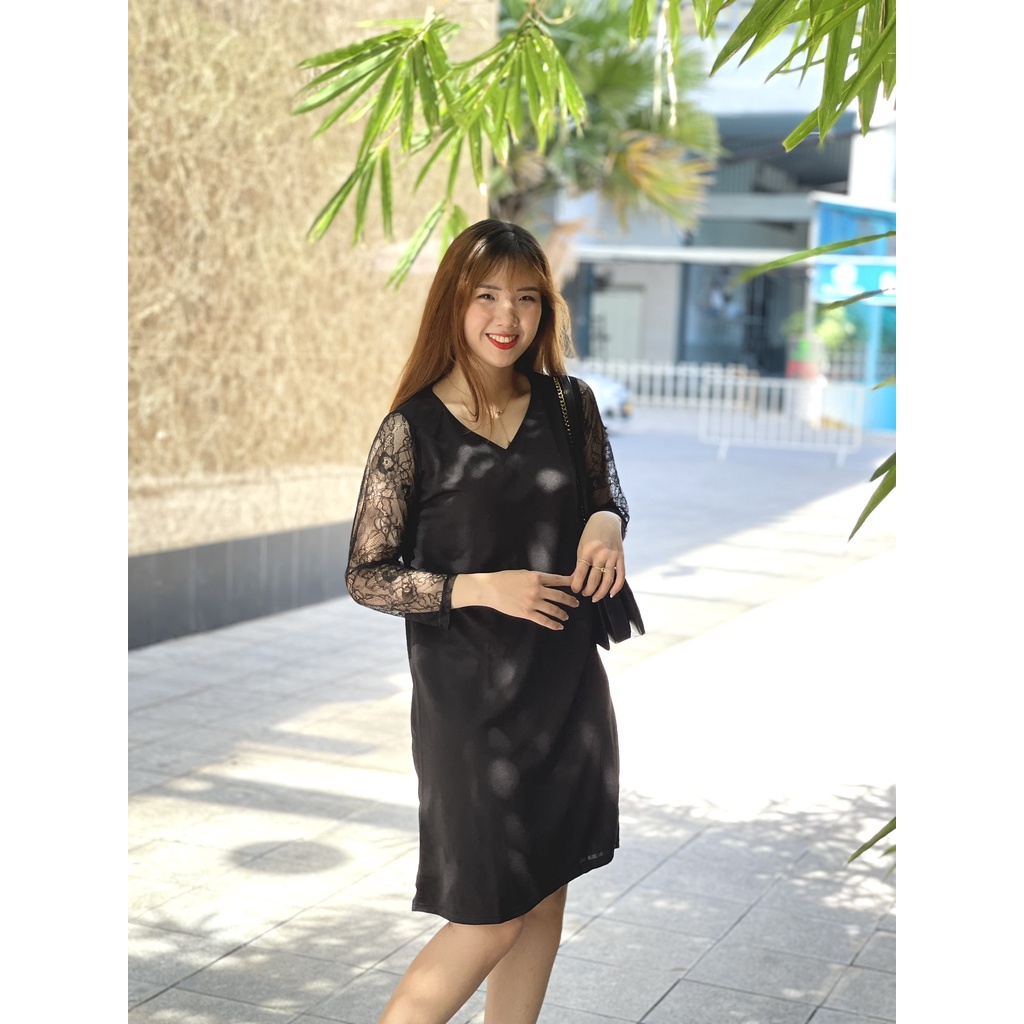 Đầm Váy Công Sở Dáng Suông Phối Tay Ren Giá Rẻ H4 | BigBuy360 - bigbuy360.vn