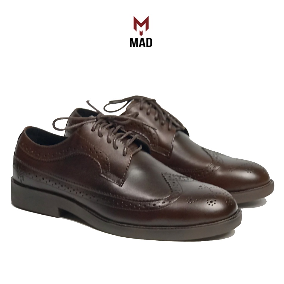 Giày tây derby brogues longwing MAD brown công sở nam da bò cao cấp thời trang chính hãng