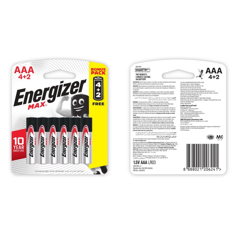 Pin Energizer Max AAA E92 BP4+2
