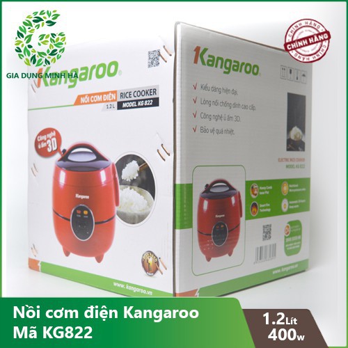 [Mã ELHADEV giảm 4% đơn 300K] Nồi cơm điện 1.2 Kangaroo KG822 – Màu đỏ sang trọng – Bảo Hành Chính Hãng 12 tháng