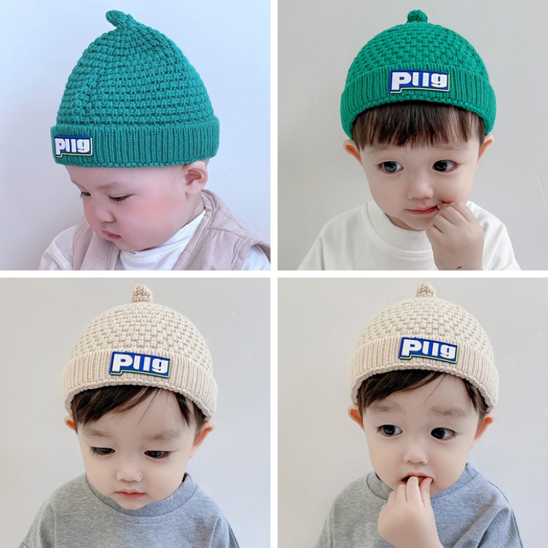 Mũ beanie dệt kim thiết kế màu sắc dễ thương dành cho bé 1-6 tuổi