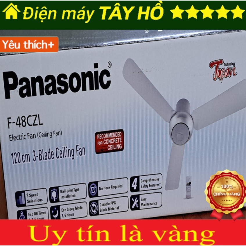 Quạt trần 3 cánh, dài 120cm, điều khiển