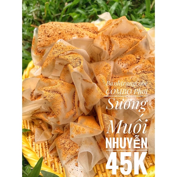 [Đồ Ăn Vặt] COMBO 500Gr Bánh tráng Phơi Sương + 100Gr Muối nhuyễn Ngon Bánh Tráng Cô Bé