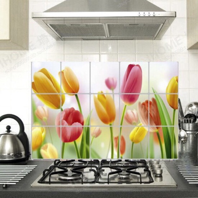 TRANH DÁN BẾP CÁCH NHIỆT 3D KHỔ LỚN 40x60CM