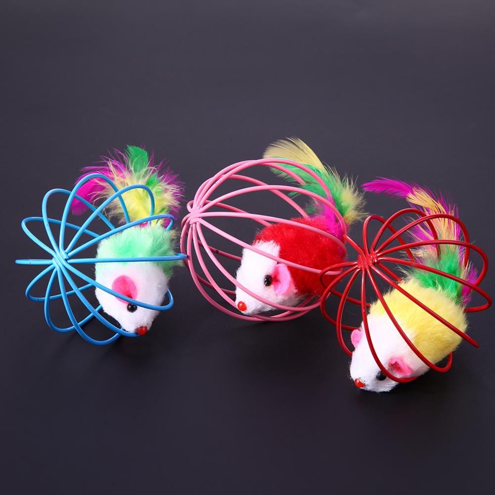 Quả bóng đồ chơi có chuột giả cho mèo cưng