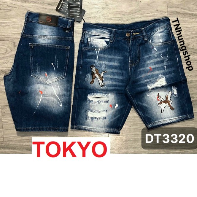 QUẦN SHORT JEAN NAM RÁCH THÊU CAO CẤP CO GIÃN DÁNG HÀN QUỐC VS3320 TOKYO_SHOP
