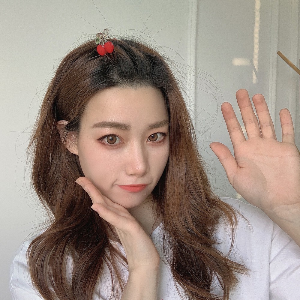 [Mã SKAMCLU8 giảm 10% cho đơn từ 100K] Kẹp tóc càng cua Hàn Quốc mini họa tiết cherry xinh xắn cho nữ