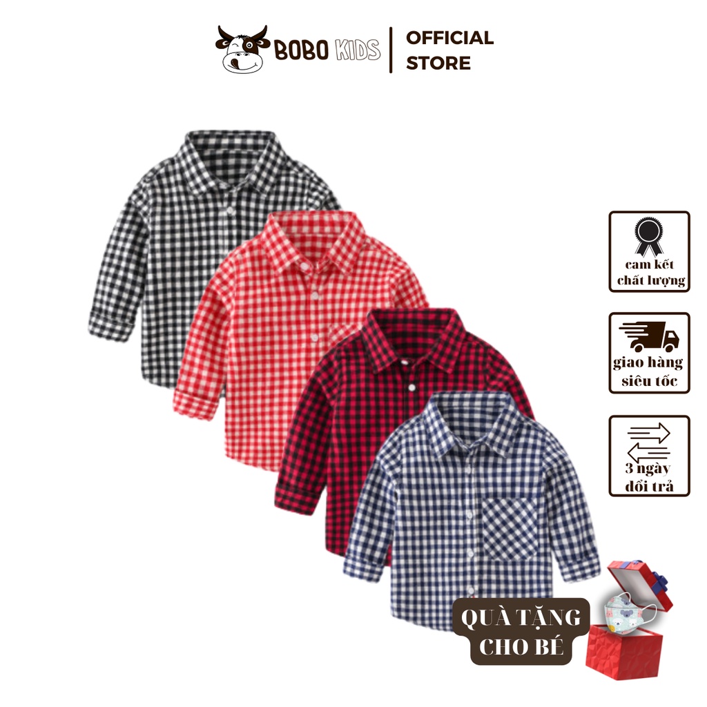 Áo Sơ Mi Bé Trai BoBoKids Họa Tiết Xịn Xò Cho Trẻ Em Từ 1,5-10 Tuổi Phong Cách Thời Trang Hàn Quốc
