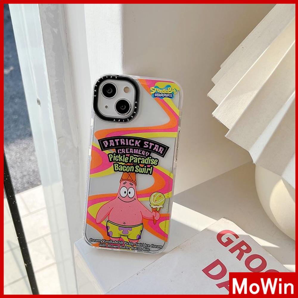 Ốp Điện Thoại Silicone Mềm Trong Suốt Vỏ Dày Chống Sốc In Hình SpongeBob Cho iPhone 13 Pro Max 12 Pro Max 11 7 Plus