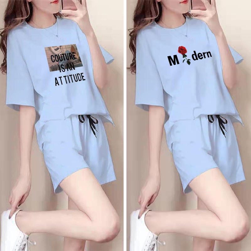 Bộ đồ ngủ chất liệu cotton tay ngắn thời trang mùa hè dành cho nữ