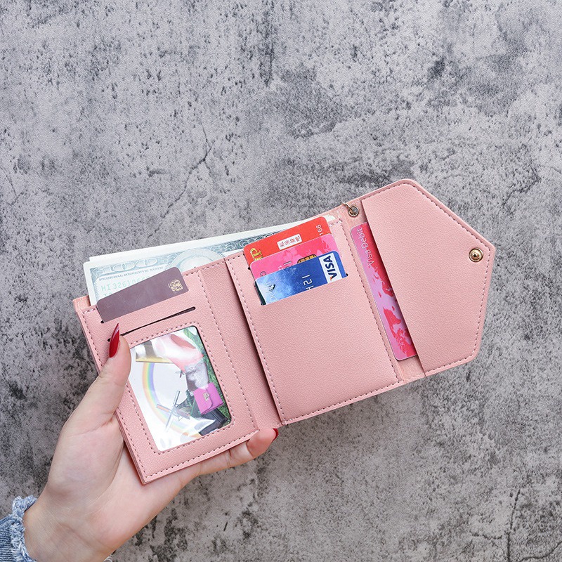 Ví Ngắn Mini Đính Núm Tua Thời Trang Hàn Quốc Cho Nữ