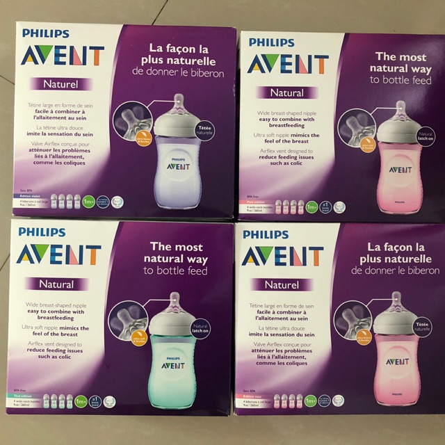 Bình sữa Avent Natural 125 260 330ml [Được chọn núm 1 -&gt; 5][Cam kết chính hãng]