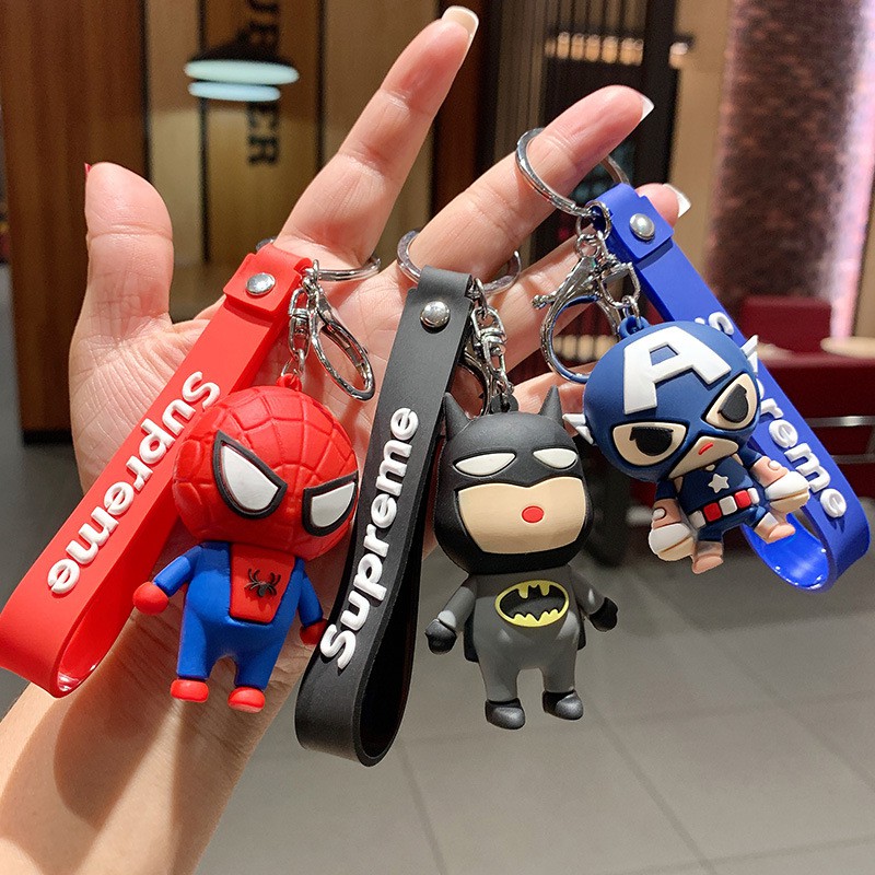 Móc khoá silicon siêu anh hùng người nhện spiderman người dơi Captain America  Avengers Kino Shop