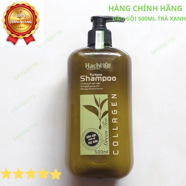 [ Hàng Chính Hãng ] Dầu gội chiết xuất từ lá trà xanh HACHI dành cho tóc dầu 500ml [ 1 Gội + 1 Xã ]