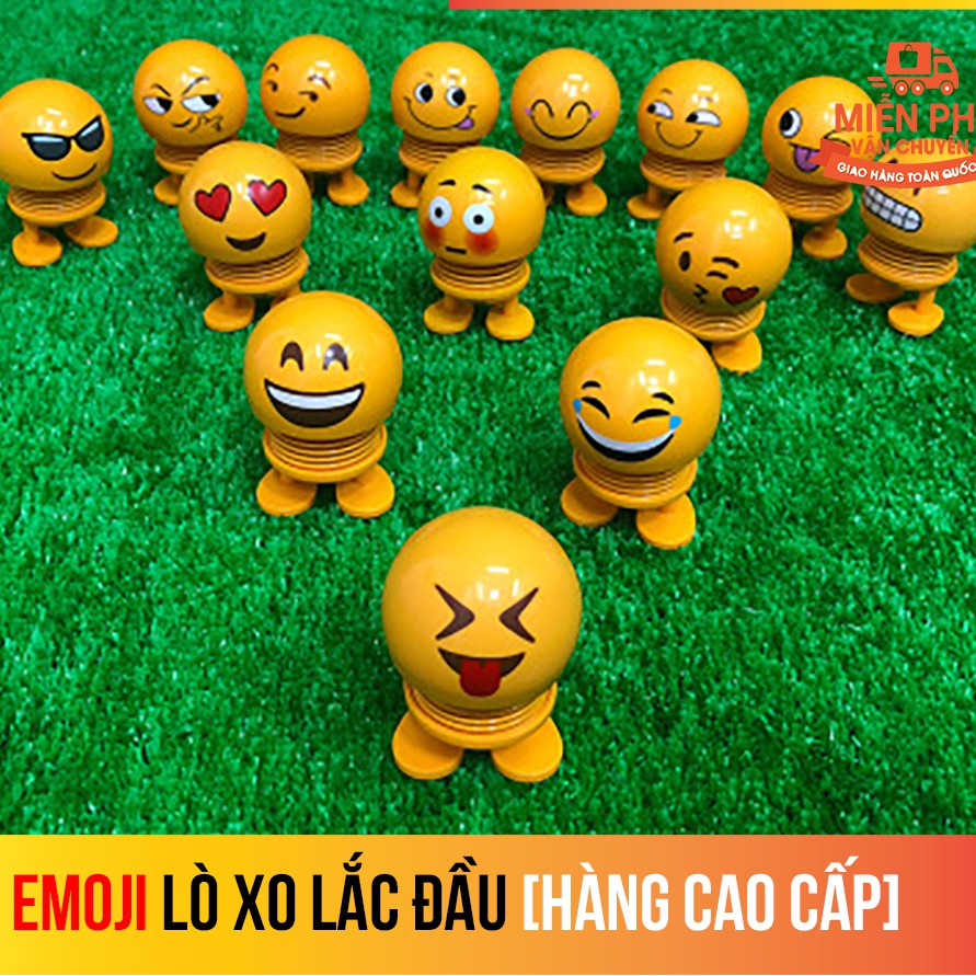 Lò xo mặt cười dễ thương - Emoji Lò Xo Lắc Đầu Trang Trí Xe Hơi Bàn Làm Việc