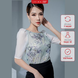 Sơ mi hoa cổ thuyền LEIKA mềm mại, nhẹ nhàng và mang đến cảm giác bay bổng